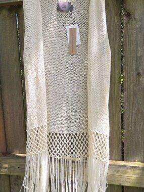Vintage Style Knit Vest with Trim - New w/tags - Cream color